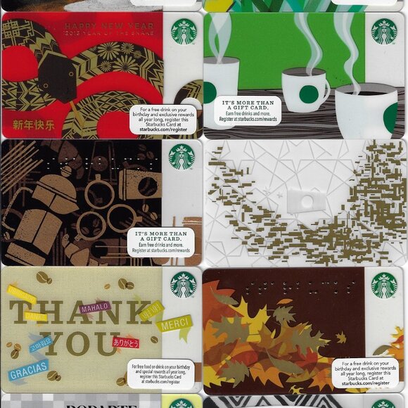 Lot of 36 Starbucks Cards 2008 to 2014 RED CARD Braille Dragon – Excellent - Picture 10 of 12